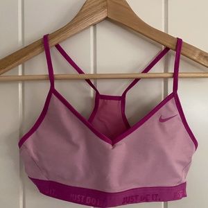 Pink nike sports bra